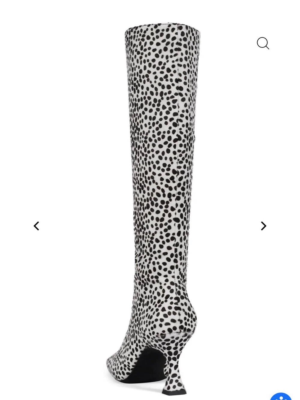 Jeffrey Campbell Black and White Spotted Knee-High Heeled Boots - Picture 3 of 5
